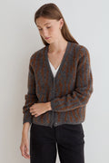Yerse Leo Camel Grey Button Cardigan 45565, front view