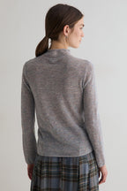 Yerse Meri Light Sky Blue Funnel Neck Jumper 45545, back view