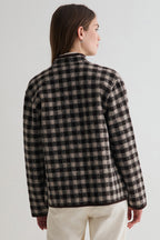 Yerse Nani Cream Black Check Wool Jacket 45620, back view