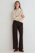 Yerse Virginia Brown Wide Leg Trousers 45410, front view