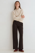 Yerse Virginia Brown Wide Leg Trousers 45410, front view