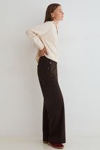 Yerse Virginia Brown Wide Leg Trousers 45410, side view