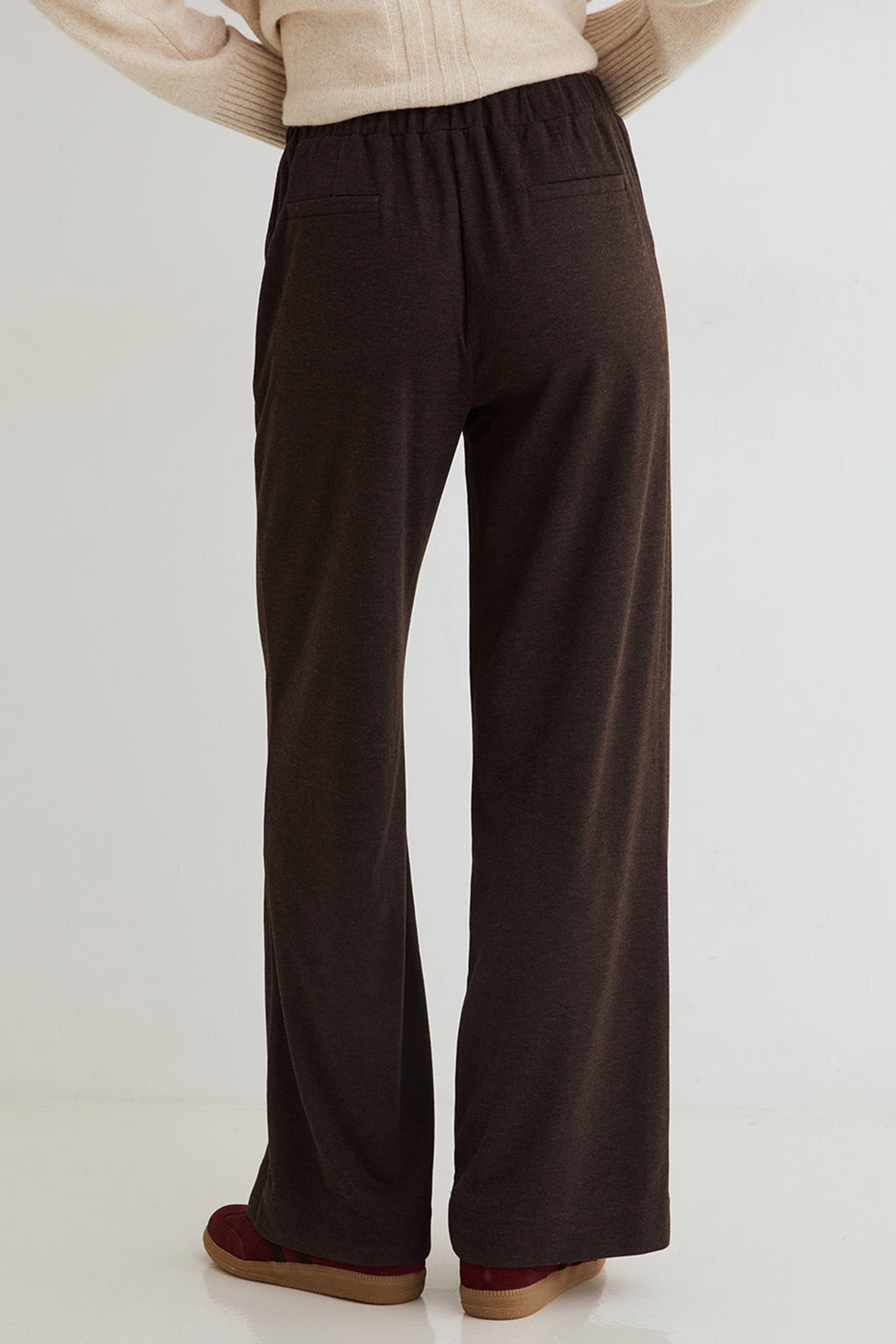 Yerse Virginia Brown Wide Leg Trousers 45410, back view